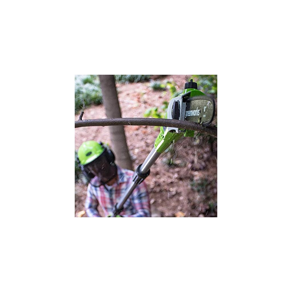 GreenWorks 8Inch 24V Cordless Pole Saw with Extra Chain, 2Ah Battery