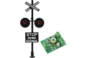 1 Set HO Scale Railroad Train/Track Crossing Sign 2 Heads LED Made + Circuit Board Flasher-Flashing Red Train Stop Signal Lig