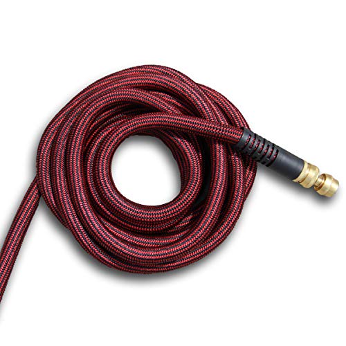 Pure Expandable Garden Hose 50' with Spray Nozzle Best Expanding Retractable Water Pipe for Garden Lawn Zero Kink Red Line