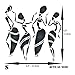 Stencils for Walls: African Dancers Stencil, 4.5 x 4.5 inch (S) - Women Lady Dancers Ethnic Tribal