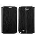 GW Compatible for Samsung Galaxy Note 2 Case, Magnetic Leather Flip Wallet Pouch for Galaxy Note 2, Slim Folio Case with Kickstand, 2 Credit Card Slot Wallet Pouch - Black