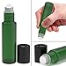 Nylea 8 Pack - Essential Oil Roller Bottles [PLASTIC ROLLER] 10ml Refillable Glass Color Roll On for Fragrance Essential Oil - Metal Chrome Roller Ball - 10 ml 1/3 oz (Green)