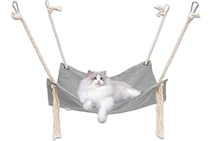 Cat Hammock Bed for Cage, 18.5 Inch Hanging Cat Bed Hammock Perch Chair with Adjustable Straps and Metal Hook, Breathable Kit