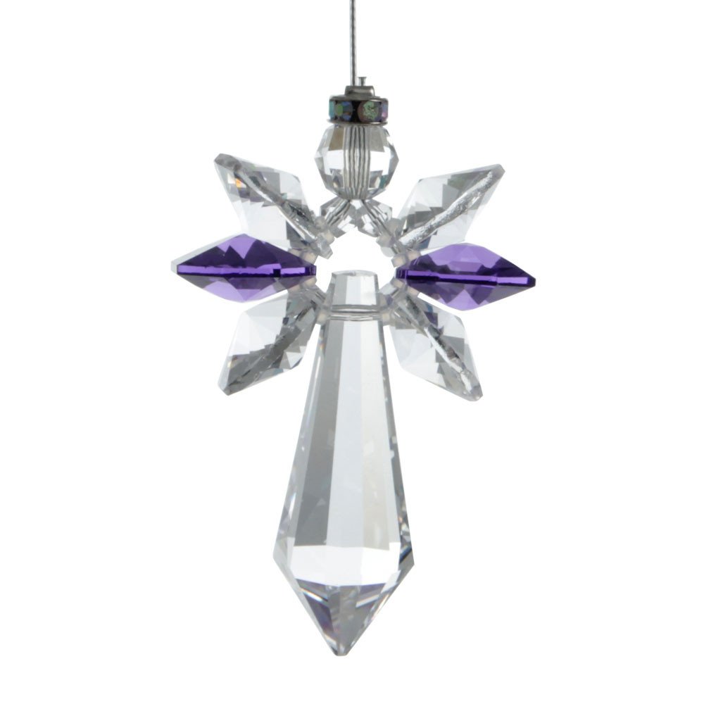 Crystals lucky crystal angel, Crystal, amethyst, 19,4 x 3,5 x 1 cm