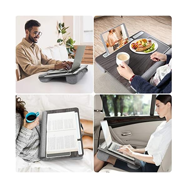 HUANUO-Laptop-Tray-for-Bed-with-Cushion-Built-in-Mouse-Pad-Wrist-Pad-for-Notebook-up-to-17-with-Tablet-Pen-Phone-Holder HUANUO Laptop Tray, Lap Desk for Laptop, Laptop Cushion, Laptop Stand for Bed, with Built in Mouse Pad & Wrist Pad for…