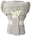 Elegant Baby Top Selling  Bath Gift - Cotton Hooded Towel Wrap, Soft Grey Elephant