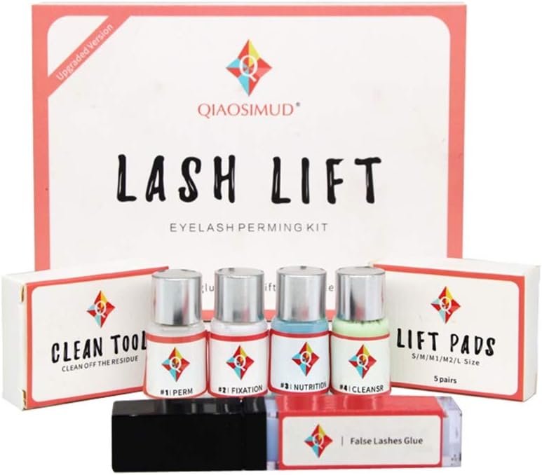 Allouli Professional Eyelash Perming Kit Lifting Extension with Rods Glue Cleanser Makeup Tools