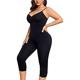 BampooPanPa Full Body Tummy Control Shapewear for Women, One Piece Capri Shapewear Bodysuits Faja Body Shaper