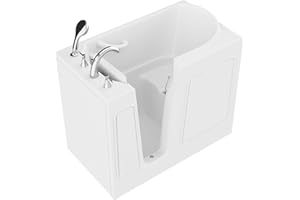 ANZZI Tubs Series Wide Opening Door Left Drain Quick Fill Walk-In Soaking Tub in White Finish 26 in. x 46 in. | AMZ2646LWS