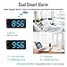 Bed Shaker Loud Alarm Clock for Heavy Sleepers, Deaf & Hearing Impaired, Dual Alarm Digital Clock with 2 USB Charger, 7-Inch Display, Full Range Dimmer – Ocean Blue