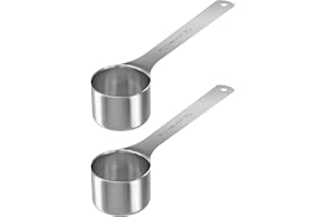 LEIFENY 2PCS 2 Tablespoon Coffee Scoop, Long Handle Measuring Spoon, 2 tbsp (30 ml | 1/8 cup) Coffee Scooper, Stainless Steel Scoop Bulk for Ground Coffee