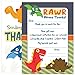 25 Kids Dinosaur Thank You Cards - These Cute Fill In Thank You Notes with Envelopes (5x7 Inch) are an Easy Way for Your Children to Personalize Their Thanks