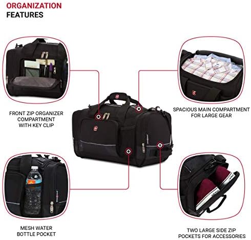 SWISSGEAR 20" Duffel Bag | Gym Bag | Travel Duffle Bags | Men's and Women's - Black 3 SWISSGEAR 20" Duffel Bag | Gym Bag | Travel Duffle Bags | Men's and Women's - Black
