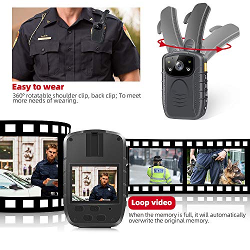 Body Worn Camera with Audio,1296P CAMMHD Police Body Cameras for