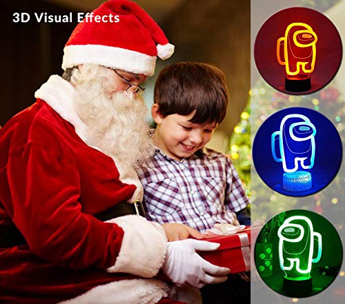 3D Illusion Table Lamp, 16 Colors Illusion Night Light, Game Table Lamp，USB Powered, 7 Color LED lamp with Remote Control and Touch Switch ,Children Gift Bedroom Decoration