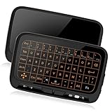 ILEBYGO 2.4Ghz Mini Wireless Keyboard Touchpad Combo with 3 Level Backlit Rechargeable Full Screen Mouse Remote Control for Android TV Box, Projector, IPTV, HTPC, PC, Laptop
