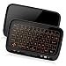 ILEBYGO 2.4Ghz Mini Wireless Keyboard Touchpad Combo with 3 Level Backlit Rechargeable Full Screen Mouse Remote Control for Android TV Box, Projector, IPTV, HTPC, PC, Laptop