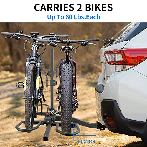 WEIZE Hitch Bike Rack, Wobble Free Smart Tilting Bicycle Car Racks for
