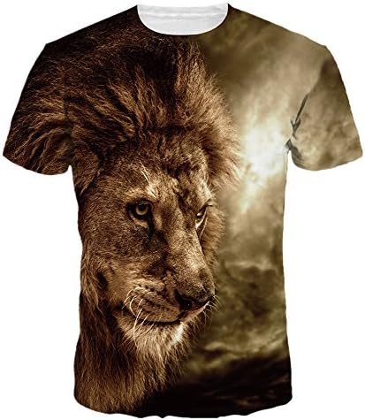Mclochy Unisex 3D Wolf T Shirts Couples Summer Short Sleeve T-Shirts Casual Tees