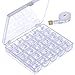 Mudder 25 Pieces Transparent Plastic Sewing Machine Bobbins Spools with Measuring Tape and Case for Brother Singer Babylock Janome Kenmore