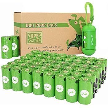 PET N PET 48 Rolls/720 Counts Environmental Friendly Dog Poop Bags Doggie Bags for Poop Unscented with One Dispenser, Standard and EPI Additive (720 Counts Green + 1 Dispenser)