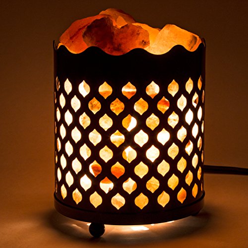Himalayan Pink Salt Lamp Basket & Dimmer Cord Bulb - //coolthings.us