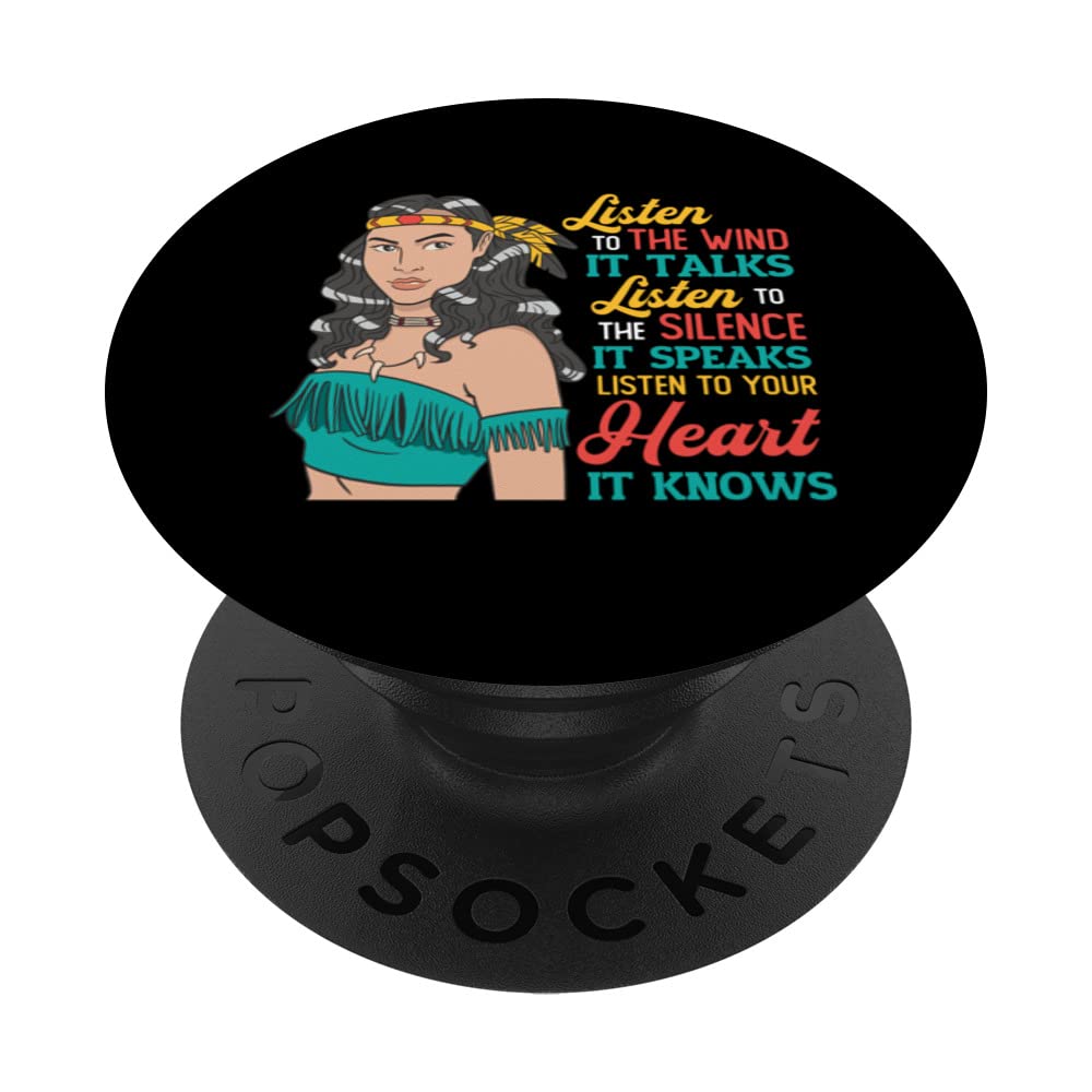 Wind Talks Silence Speaks Heart Knows Native American PopSockets Swappable PopGrip