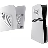 Hzxkqmil Cover Plates Faceplate for PS5 Pro Console, Left & Right Upper Cover Plates Replacement Side Shell with Cooling Vents ABS Hard Case for PS5 Pro Disc/Digital Edition, White