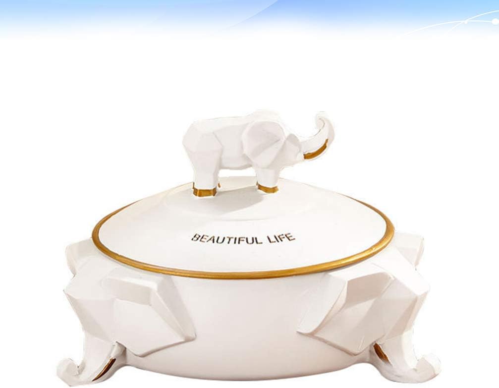 Download Amazon Com Imikeya Ashtray Cigarette Cigar Ashtray Ith Lid For Home Smoking Room Hotel Office Decor Golden And White Elephant Ashtray Home Kitchen