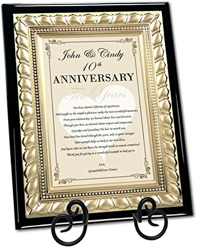 Amazon Com Mom Dad Happy Anniversary Poetry Plaque Parents