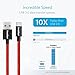 ivoler USB C Cable (USB 3.0), [4 Pack:3FT 6FTx2 10FT] Fast Charging Braided Nylon USB-A to USB C Type C Charger Cables Cord for Samsung Galaxy S10 S10e Note 10 9 S9 S8 Plus Switch (Black Red)