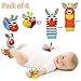 Cute Animal Soft Baby Socks Toys Wrist Rattles and Foot Finders for Fun Toys for 2 4 5 7 8 10 3-6 Month