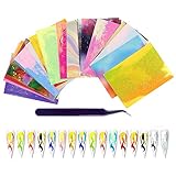 20PCS Flame Stickers for Nails, Flame Reflections Halloween Nail Stickers flame Holographic Nail Stickers for Nails Manicure Tape Adhesive Foils DIY Decoration