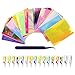 20PCS Flame Stickers for Nails, Flame Reflections Halloween Nail Stickers flame Holographic Nail Stickers for Nails Manicure Tape Adhesive Foils DIY Decoration