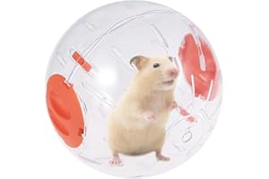 Andiker Hamster Ball, 5.52in Transparent Hamster Running Ball with Breathable Holes Easy to Install Hamster Exercise Ball for Small Animals to Keep Fit or Do More Sports Hamster Wheels (Orange)