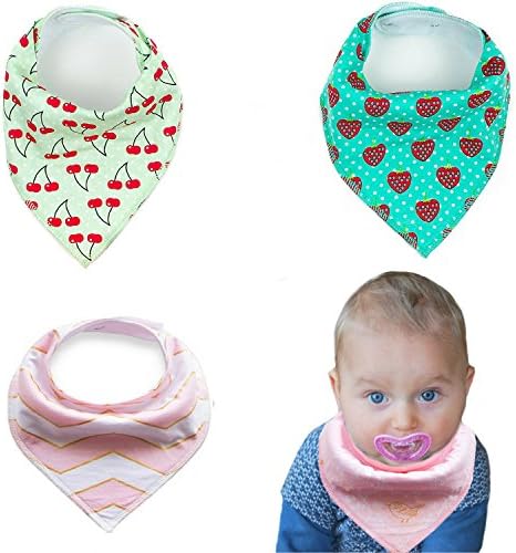 Baby Bandana Drool Dribble Bibs - for Drooling &amp; Teething newborns 4 Pack Gift Set 100% Organic Cotton