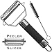 Vegetable Peeler & Julienne Slicer (2 In 1) - Perfect for Potato, Carrot, Apple & Zucchini (Black)