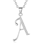 VIKI LYNN Initial Necklace for Women Letter pendant Necklace A to Z with Cubic Zirconia Silver or Gold Letter Charm Necklace Anniversary, Birthday, Graduation Gift for Women, Mom, Her