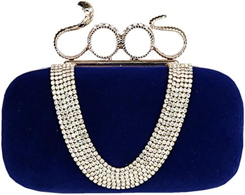 Bywen Womens Snake Pattern Purse Party Clutch Shoulder Bags Blue