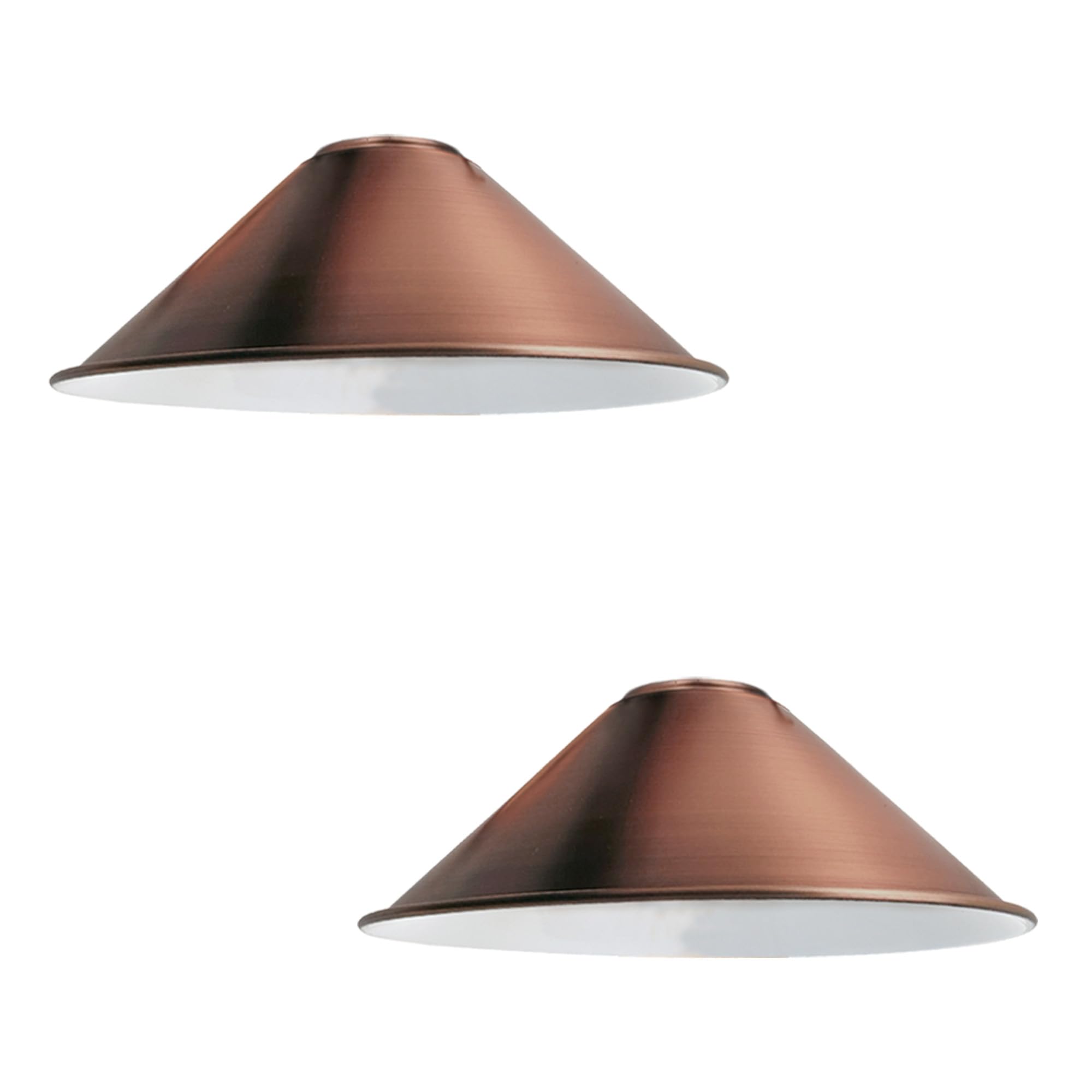 DCVOLTAGE 2 Pack Modern Ceiling Lamp Shade Copper Metal Cone Shape Pendant Light E27 Base Hanging Light Fixture for Bedroom Hallway Office Café Restaurant