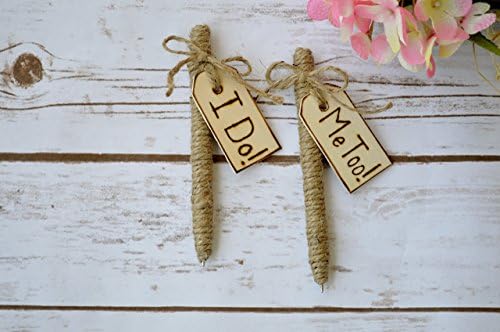 Wedding Guest Book Pen Rustic Wedding Guestbook Black Ink Jute Pen Set of 2