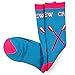 ChalkTalkSPORTS Athletic Half Cushioned Crew Socks | Rowing Loving the Crew Design | Pink/Blue (One size fits most, Men's shoe size 5-11 and Women's 6-12.)