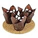 Brown and Gold Tulip Liners for Your Muffins or Cupcakes (120 Pieces) for Baking – Standard Size - For Professional and Beautiful Presentation - Unbleached and Non Toxic