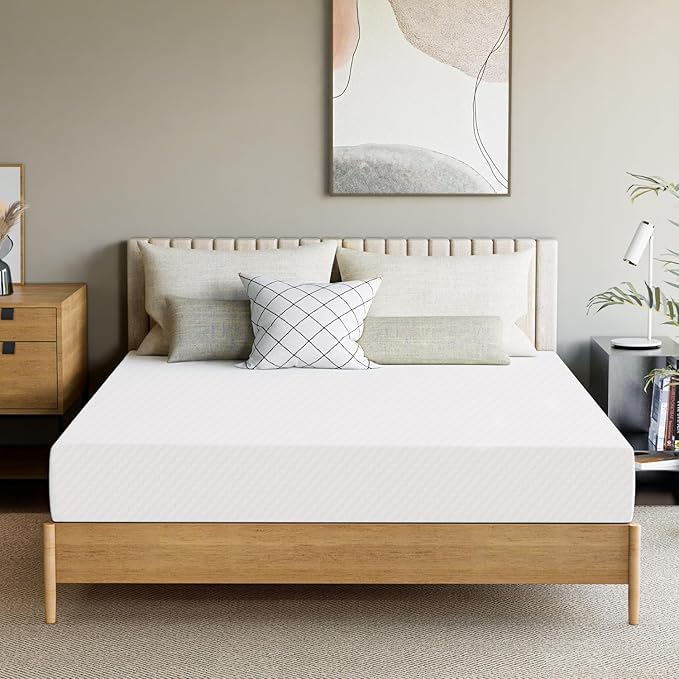 GAESTE 8 Inch Queen Cooling Gel Memory Foam Mattress for Cool Sleep Medium Firm CertiPUR-US Certified Foam, Mattress in a Box Pressure Relief Removable Cover No Fiberglass (Queen, 8 in) Image