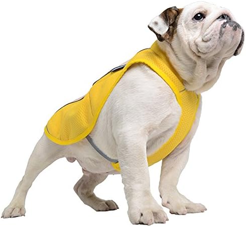 YaphetS Cooling Dog Vest,Swamp Cooler With Adjustable Side Straps And Highly Visible Reflective Padding (S, Yellow)