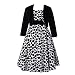 Richie House Girls' Long Style Polka Dot Dress with Cape RH1508-B-3/4,Black,