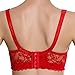 Women Sexy Lace 3/4 Cup Breathable Adjustable Straps Push Up Bra (Plus Size 32-42 A-C, Underwire)