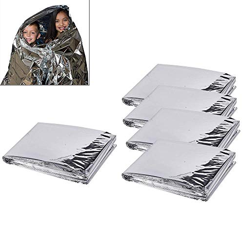 Urgence Survie Couvertures 5pcs Bivouac Sac Réfléchissant Thermique Sécurité Pour Voiture Tactique Gear, Extérieur…