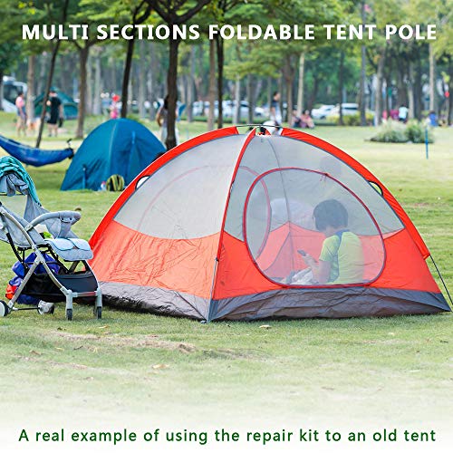 Weanas Aluminum Rod Tent Pole Replacement Tent Poles Accessories, Multifunction Lightweight Tent Pole Repair Kit, 7001 Series Aircraft-Grade Aluminum