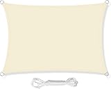 HEYOMART Sun Shade Sail 4m x 5m Cream White Rectangular UV 98% Block